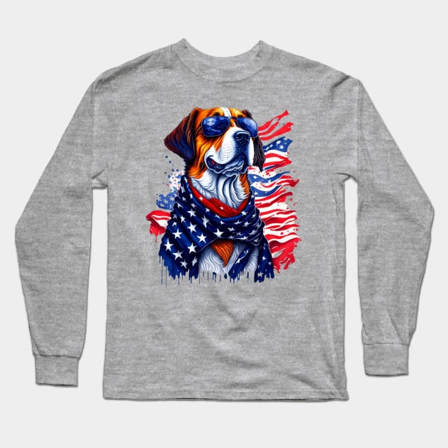 Funny 4th of July Dog Long Sleeve T-Shirt by Banned Books Club